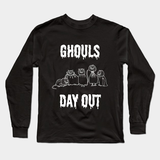 Spooky Ghouls Day Out at Halloween Long Sleeve T-Shirt by ellenhenryart